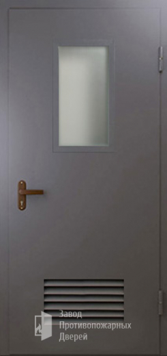 Фото двери «Техническая дверь №5 со стеклом и решеткой» в Голицыно