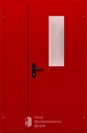 Фото двери «Полуторная со стеклом (красная)» в Голицыно