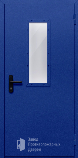 Фото двери «Однопольная со стеклом (синяя)» в Голицыно
