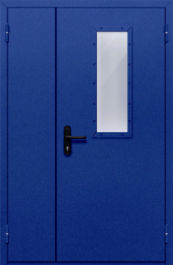 Фото двери «Полуторная со стеклом (синяя)» в Голицыно