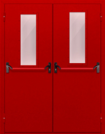 Фото двери «Двупольная с стеклом и антипаникой (красная)» в Голицыно