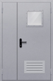 Фото двери «Полуторная со стеклопакетом и решеткой» в Голицыно