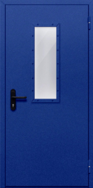 Фото двери «Однопольная со стеклом (синяя)» в Голицыно